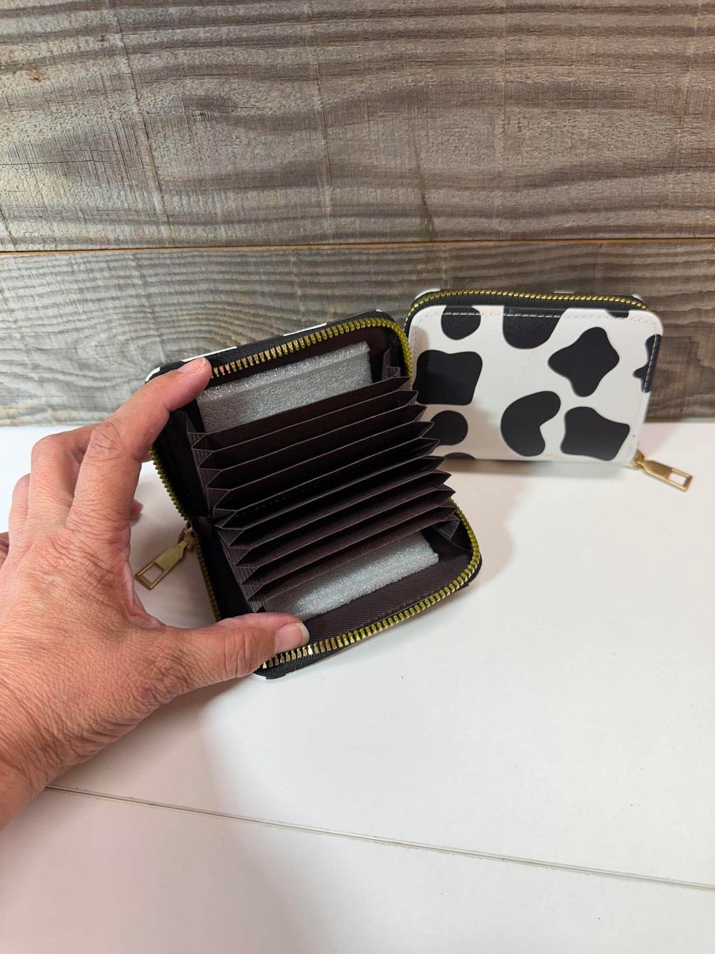 Cow Print Accordion Card Holder Wallet