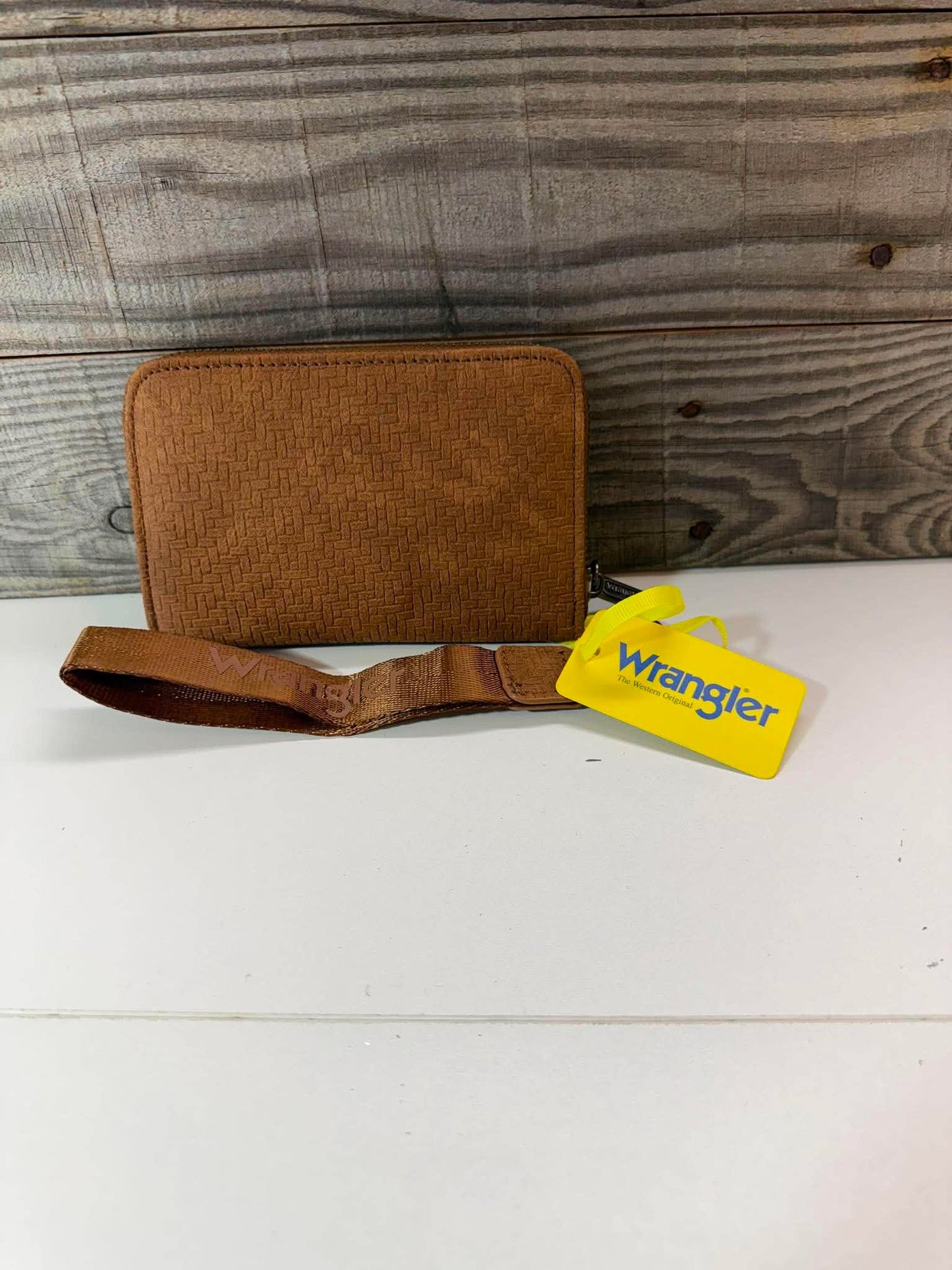 Wrangler Brown Zip-Around Wristlet Wallet