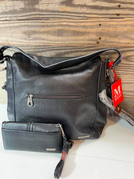 Montana West Select Black Hobo Purse & Matching Wallet Set