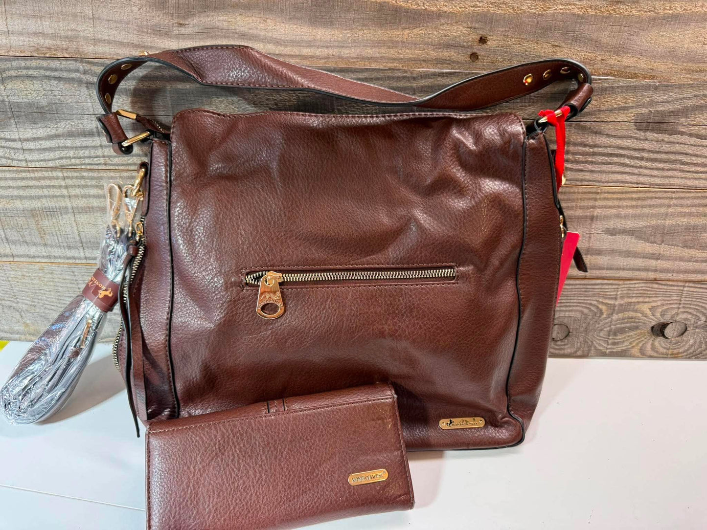 Montana West Brown Studded Hobo Handbag