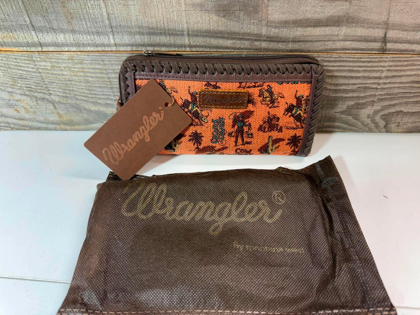 Wrangler cowboy-print wallet.