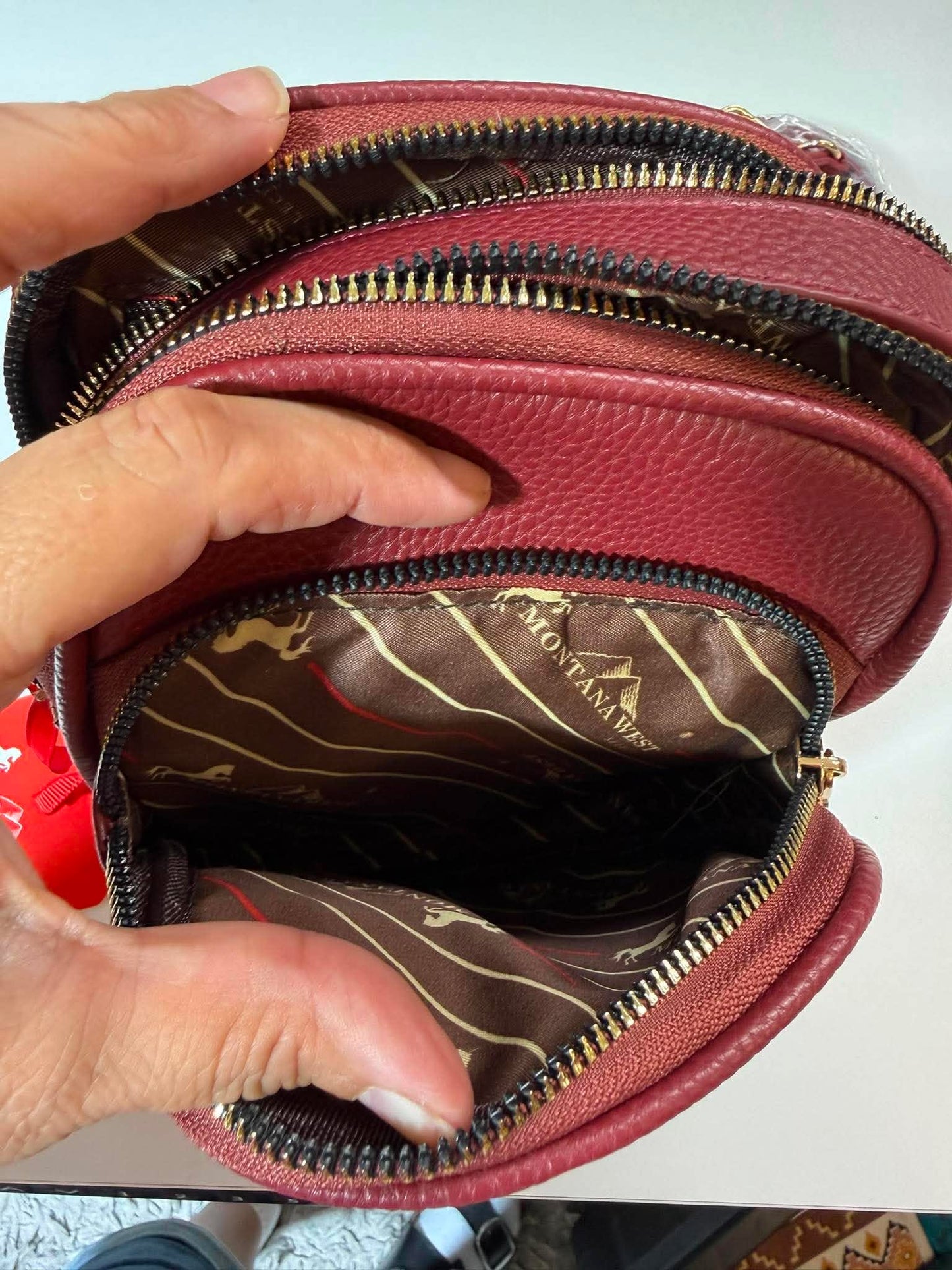 Montana West Burgundy Crossbody Bag