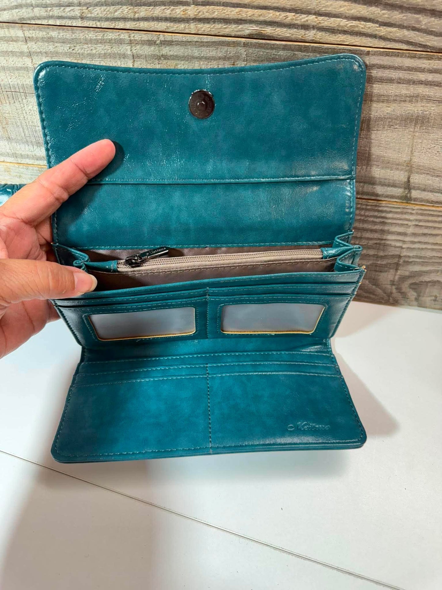 Western Floral Embossed Wallet | Teal or Burnt Orange Women’s Long Wallet