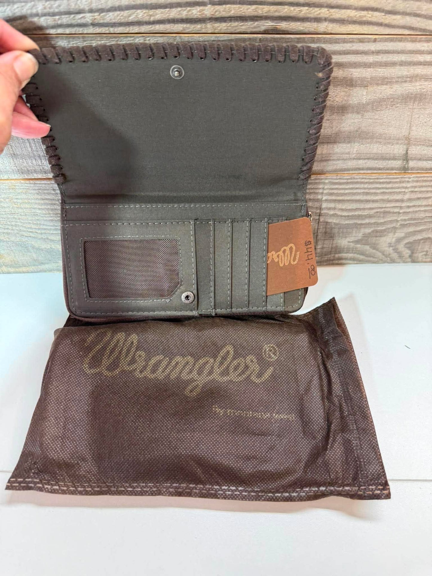 Wrangler cowboy-print wallet.