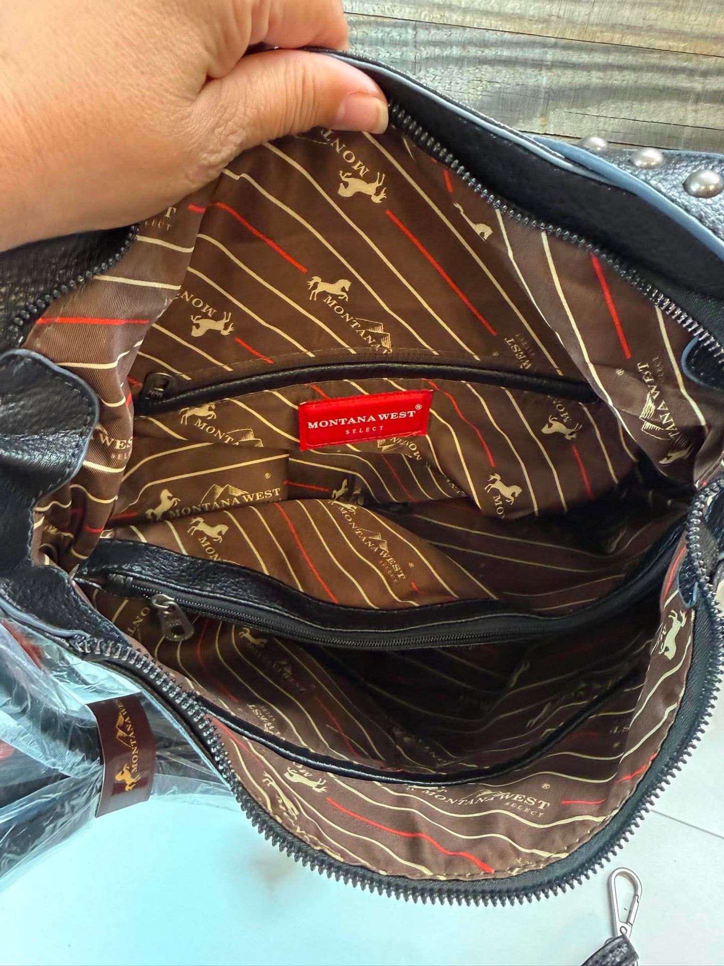 Montana West Select Black Hobo Purse & Matching Wallet Set