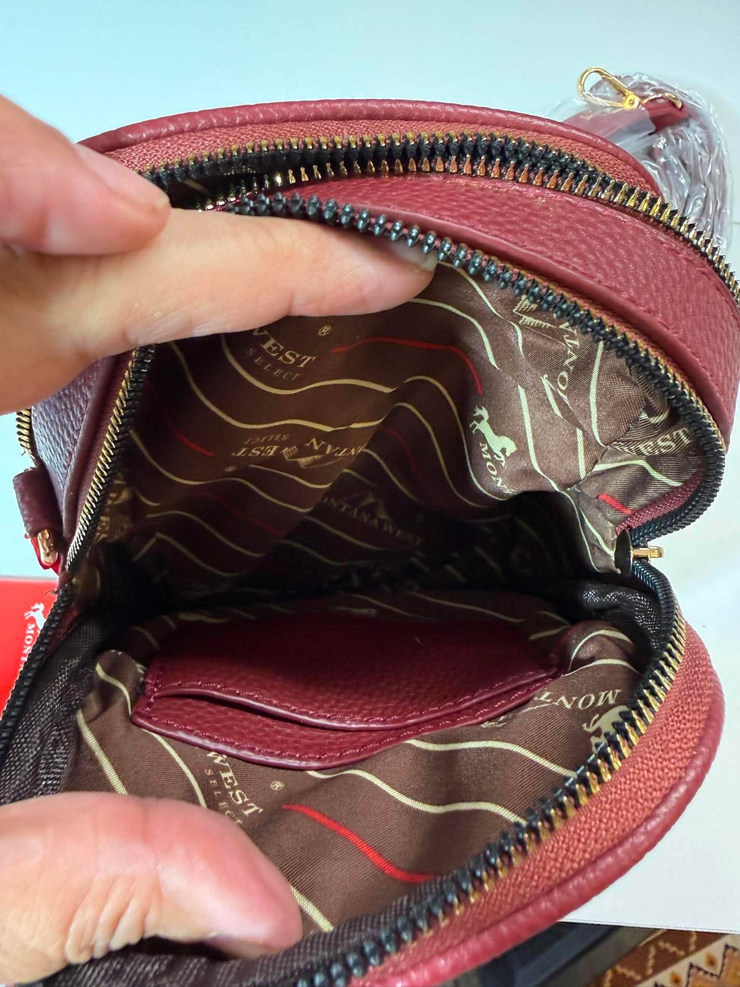 Montana West Burgundy Crossbody Bag