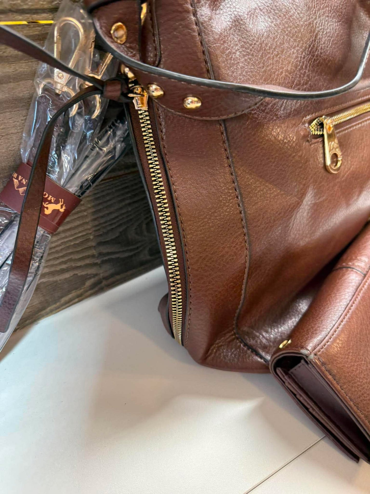 Montana West Brown Studded Hobo Handbag