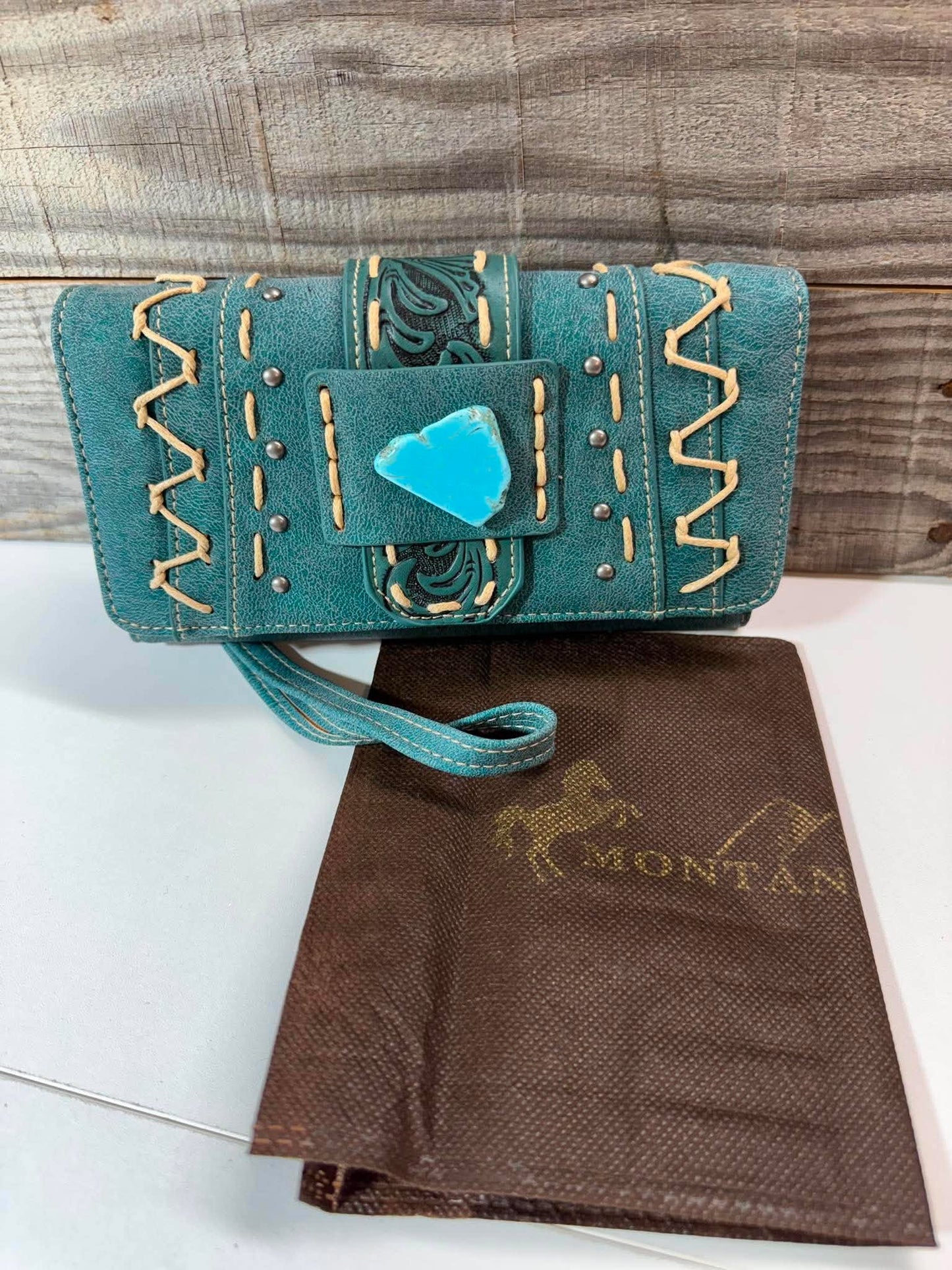 Montana West Turquoise Western Wallet Wristlet