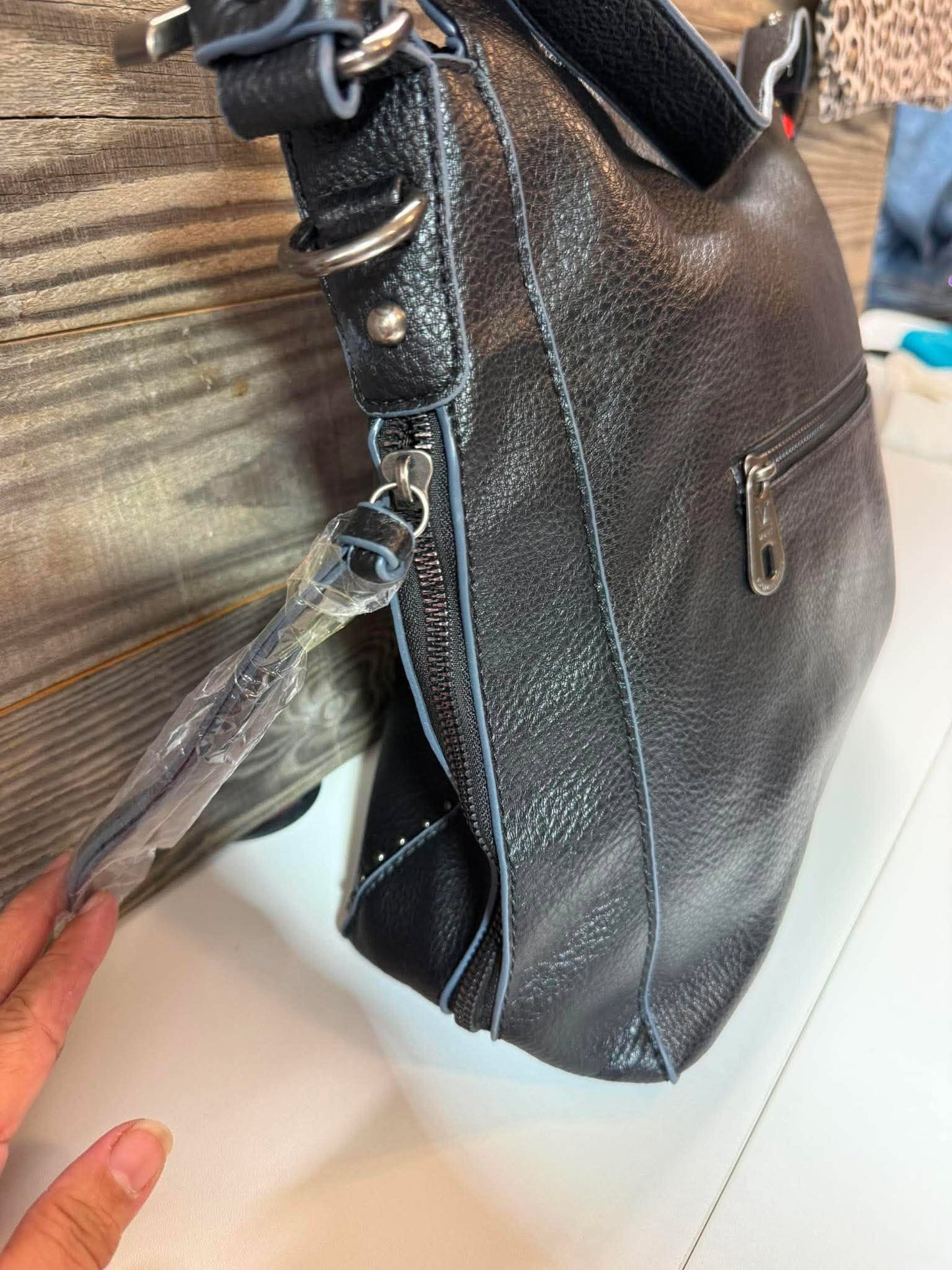 Montana West Select Black Hobo Purse & Matching Wallet Set