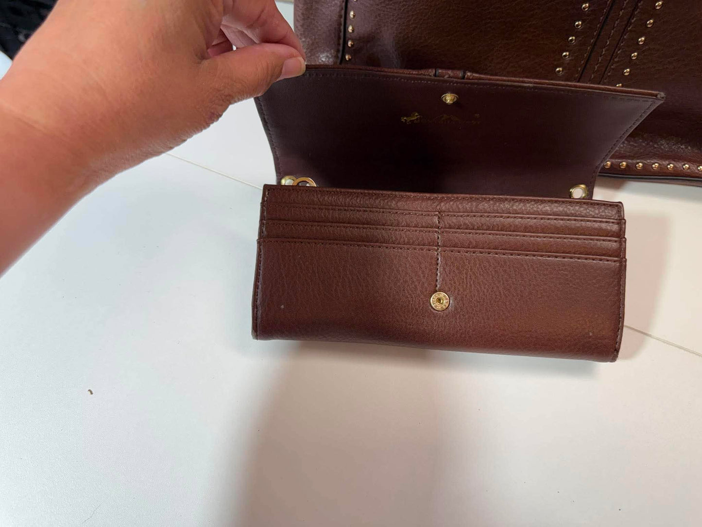 Montana West Brown Studded Hobo Handbag