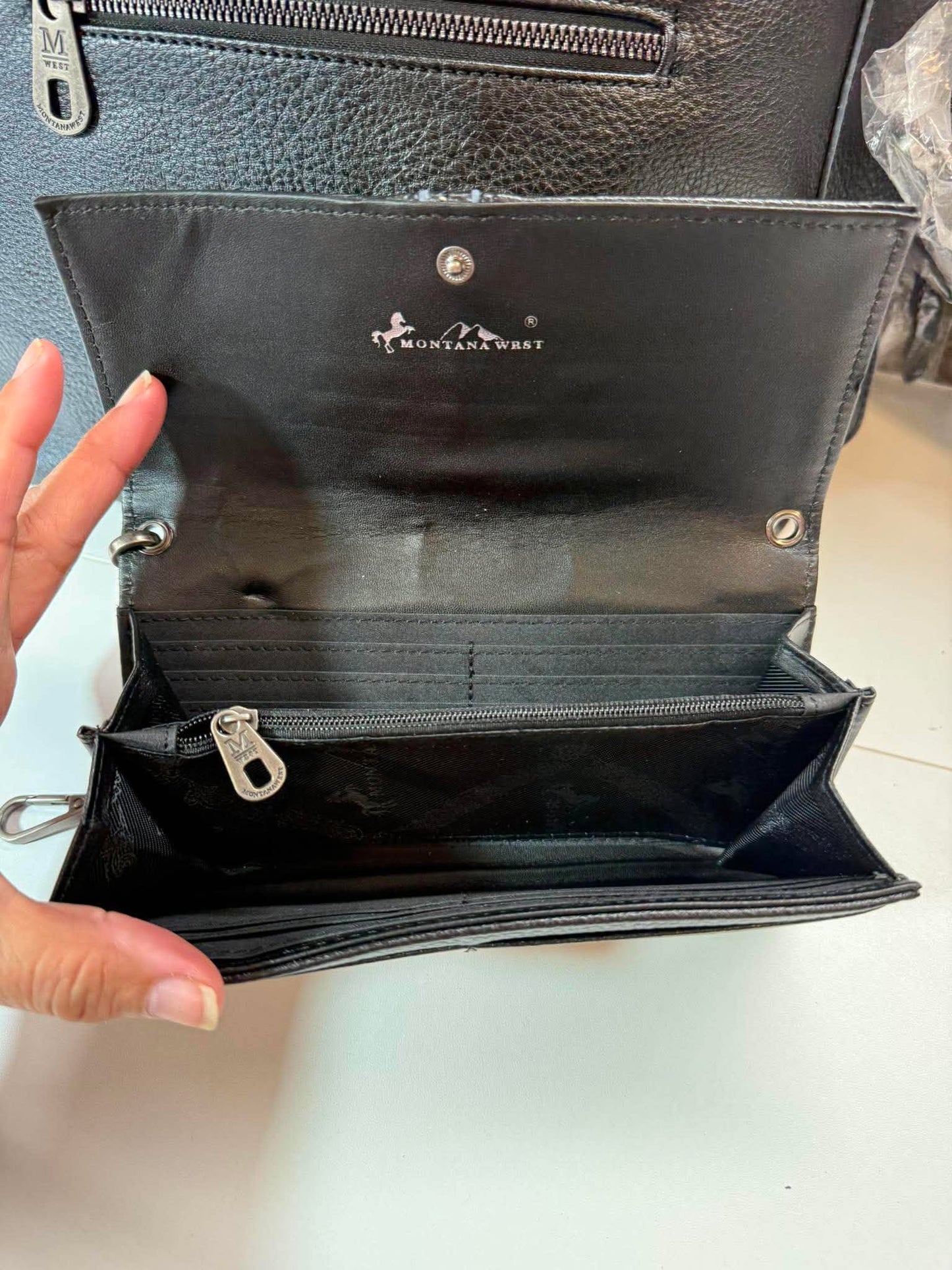 Montana West Select Black Hobo Purse & Matching Wallet Set