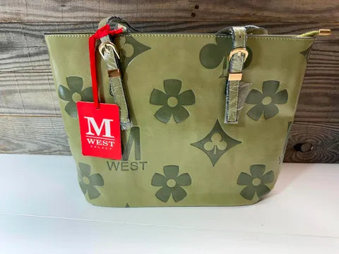 Sage Green Floral Handbag