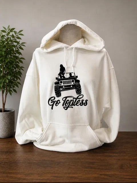 Go Topless Embroidered Hoodies