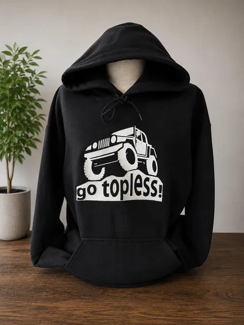 Go Topless Embroidered Hoodies