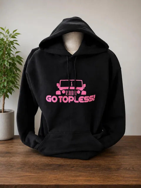 Go Topless Embroidered Hoodies