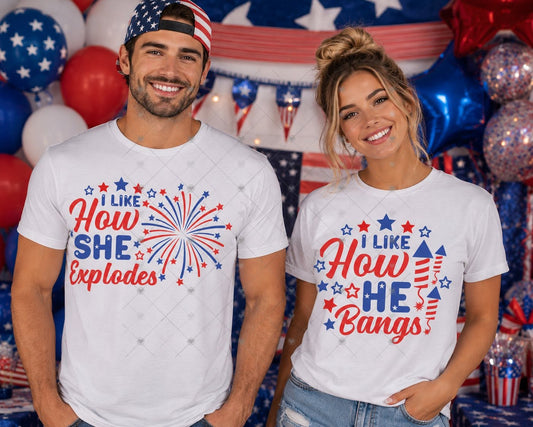 Fourth of July celebration with these matching patriotic  tees