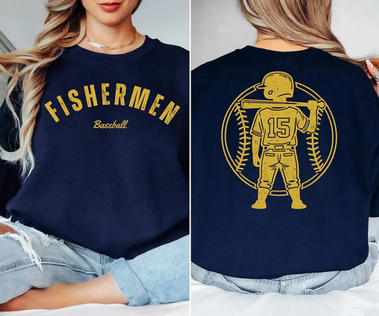 Fisherman Baseball Crewneck – Custom Player Number