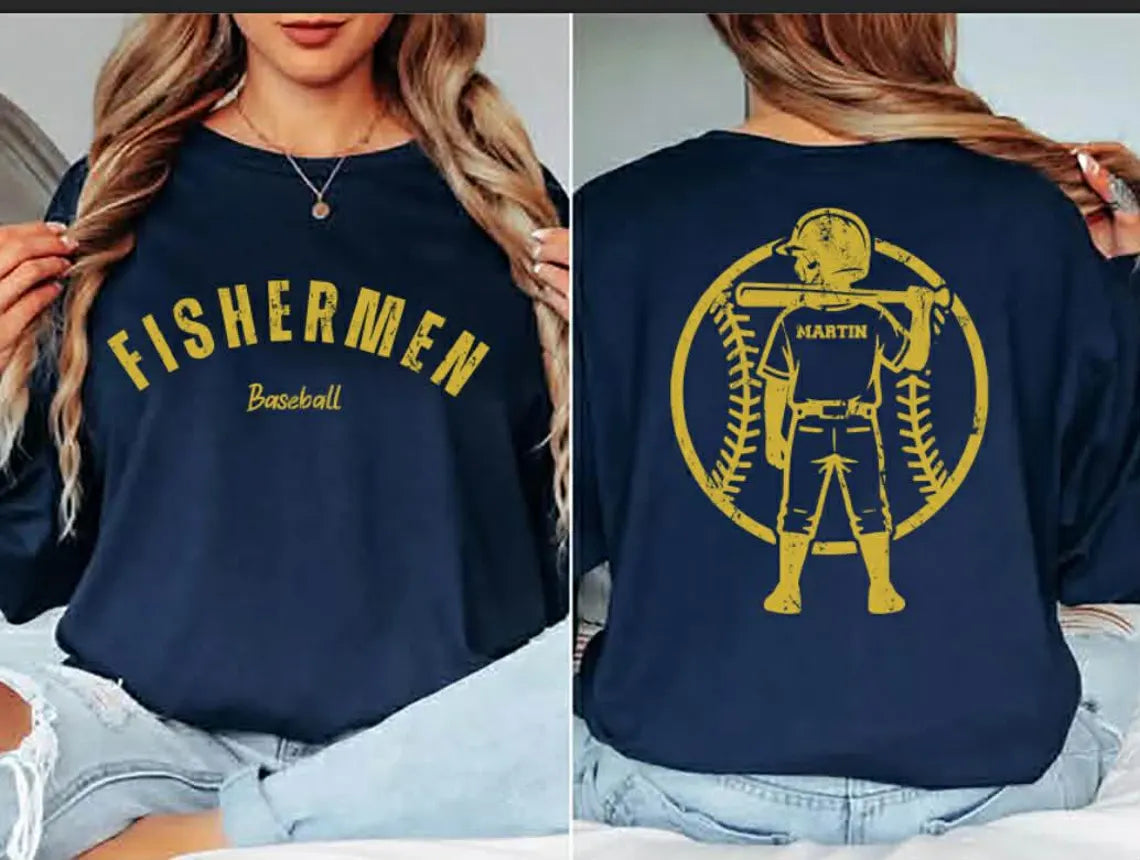 Fisherman Baseball Crewneck – Custom Player Number