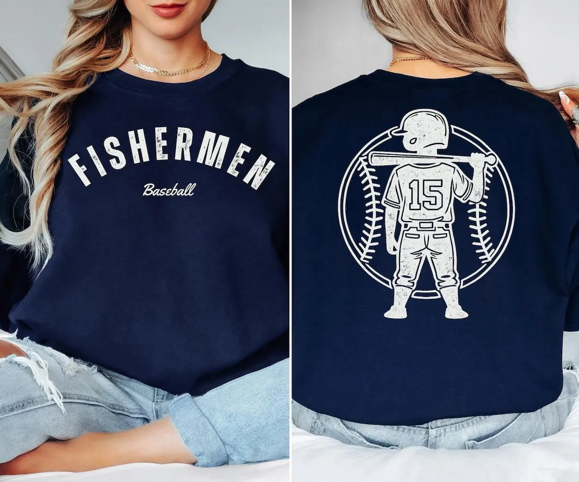 Fisherman Baseball Crewneck – Custom Player Number