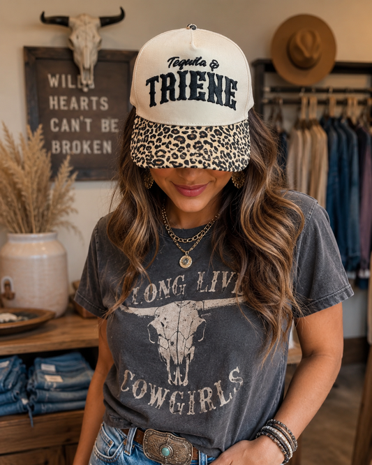Tequila & Triene Leopard Embroidered Hat
