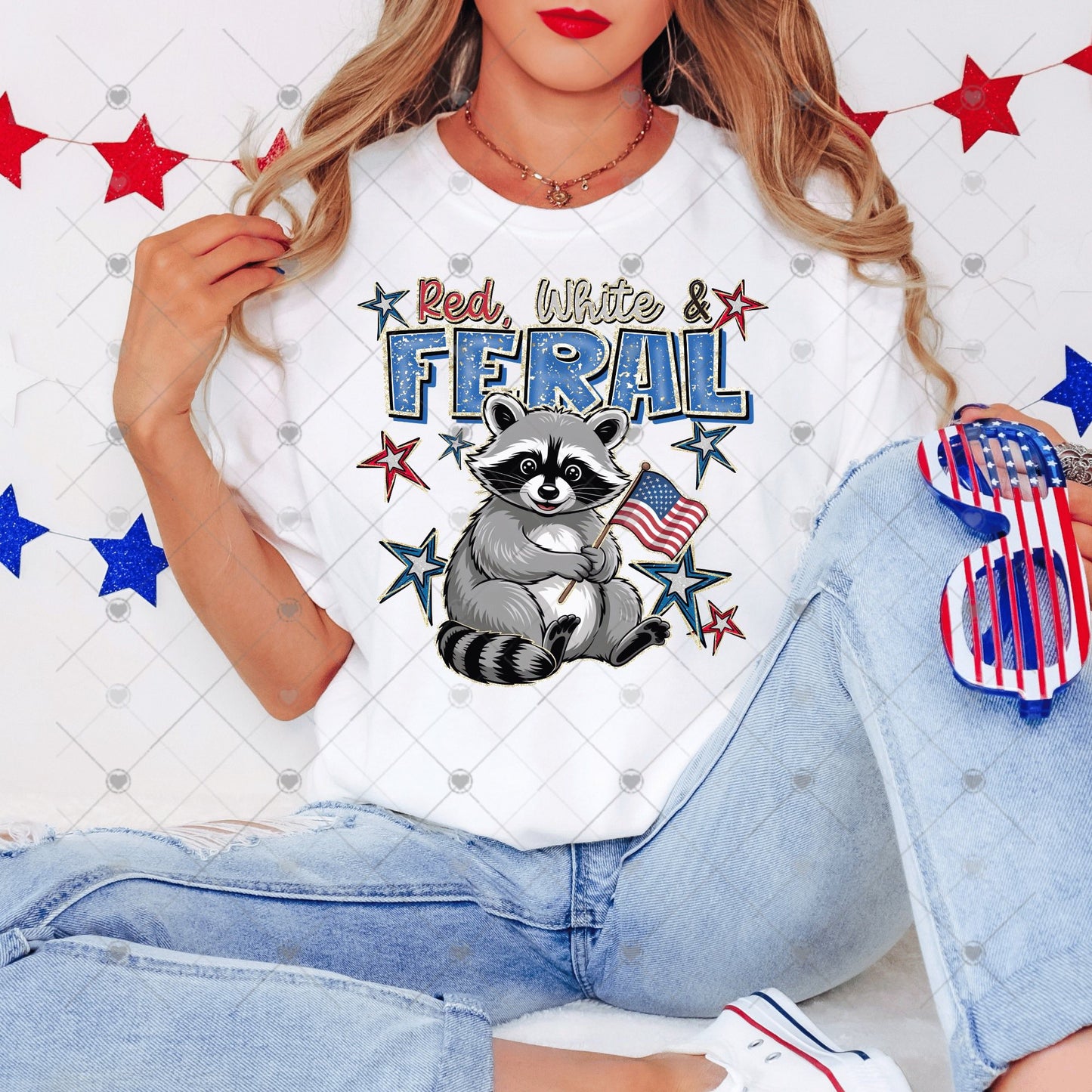 🇺🇸 Red, White & Feral Raccoon Patriotic 🦝✨